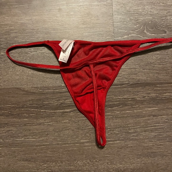 Used Red Sheer String Thong - Picture 2 of 3